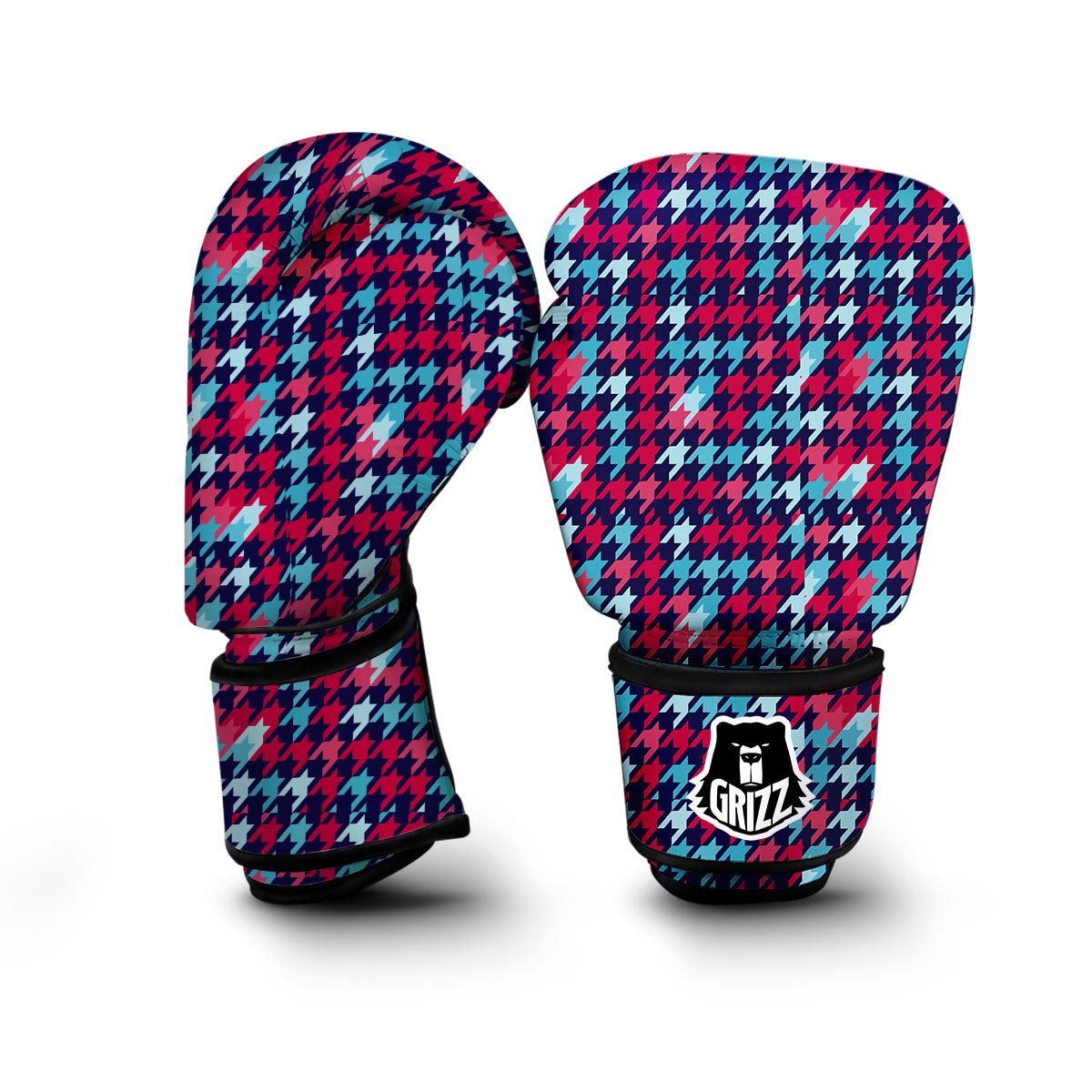 Pattern Print Houndstooth Boxing Gloves-grizzshop
