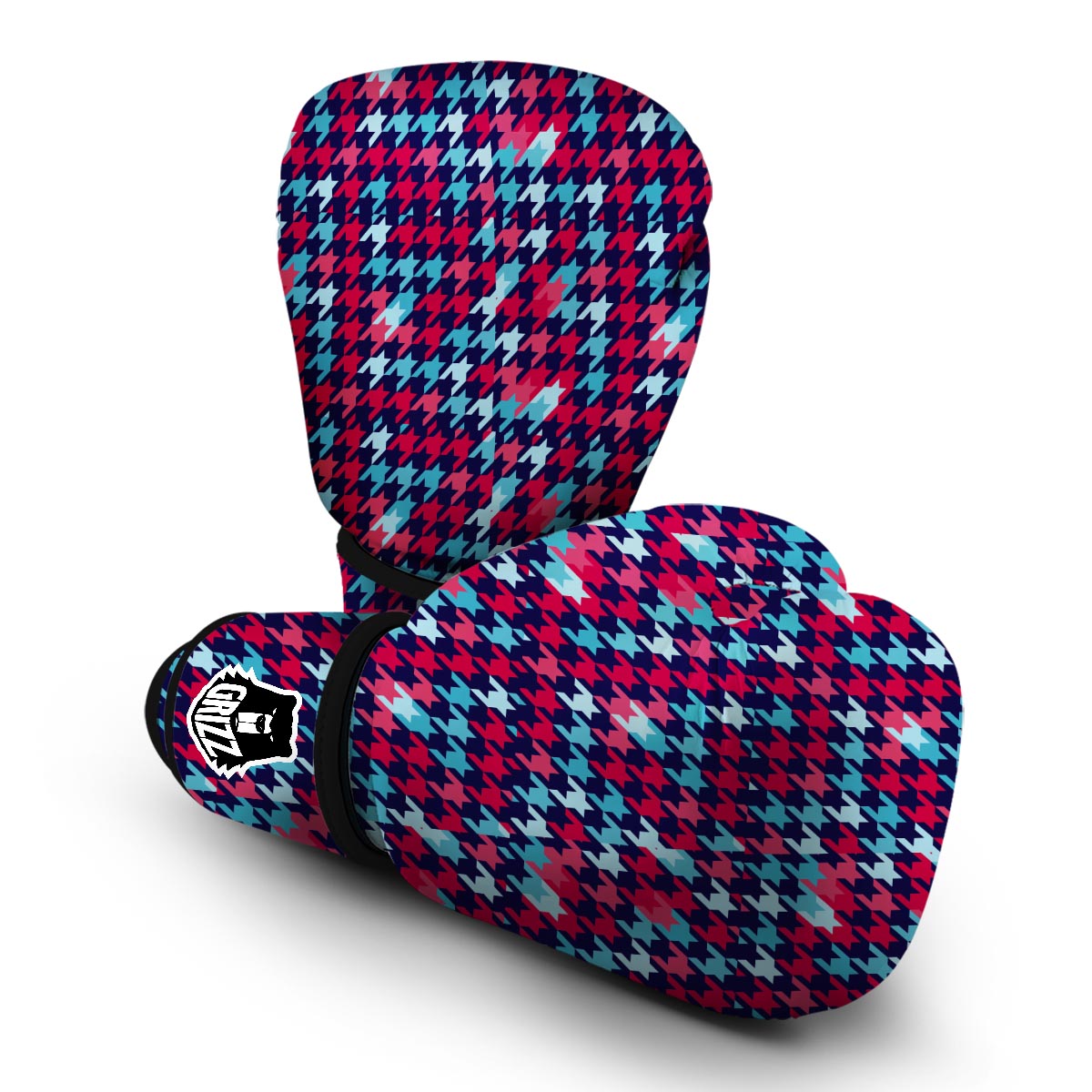 Pattern Print Houndstooth Boxing Gloves-grizzshop