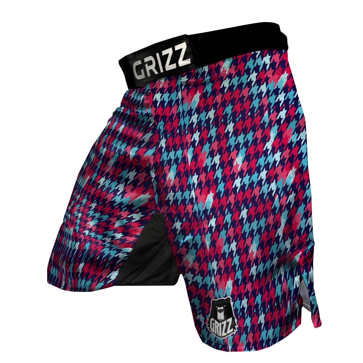 Pattern Print Houndstooth MMA Shorts-grizzshop