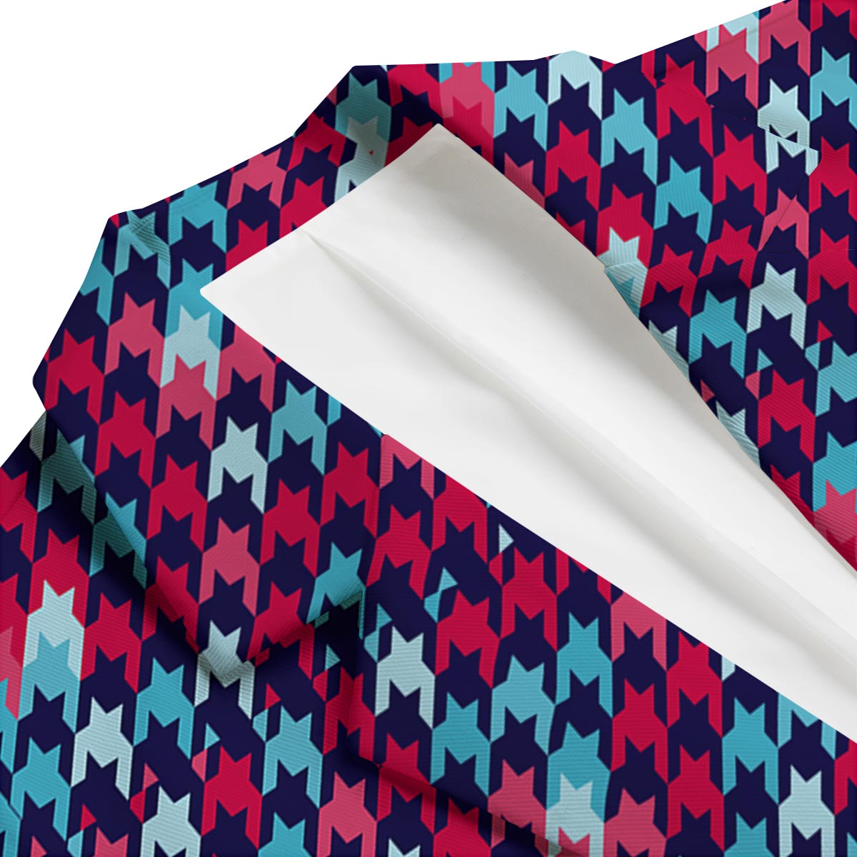 Pattern Print Houndstooth Men's Blazer-grizzshop