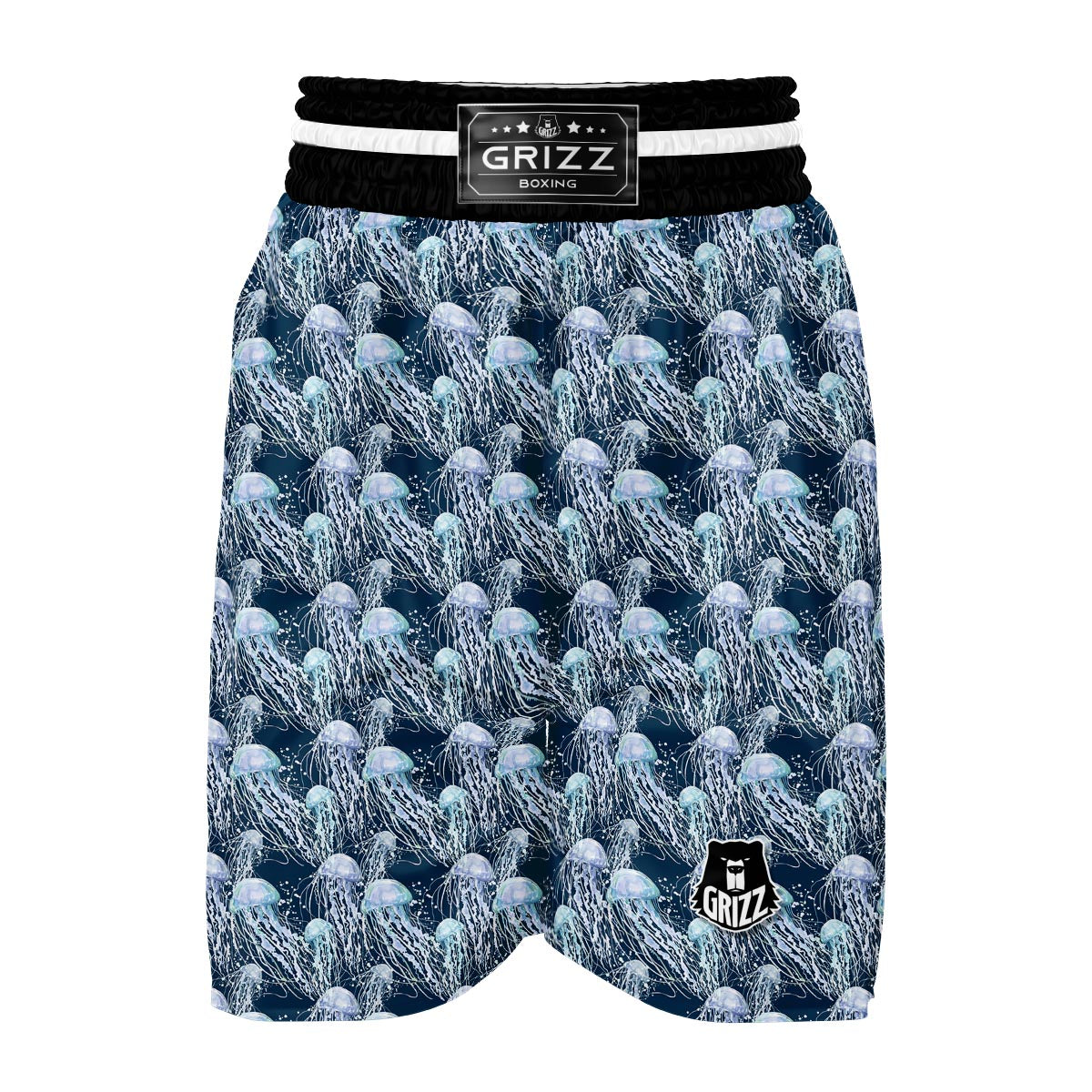 Pattern Print Jellyfish Boxing Shorts-grizzshop