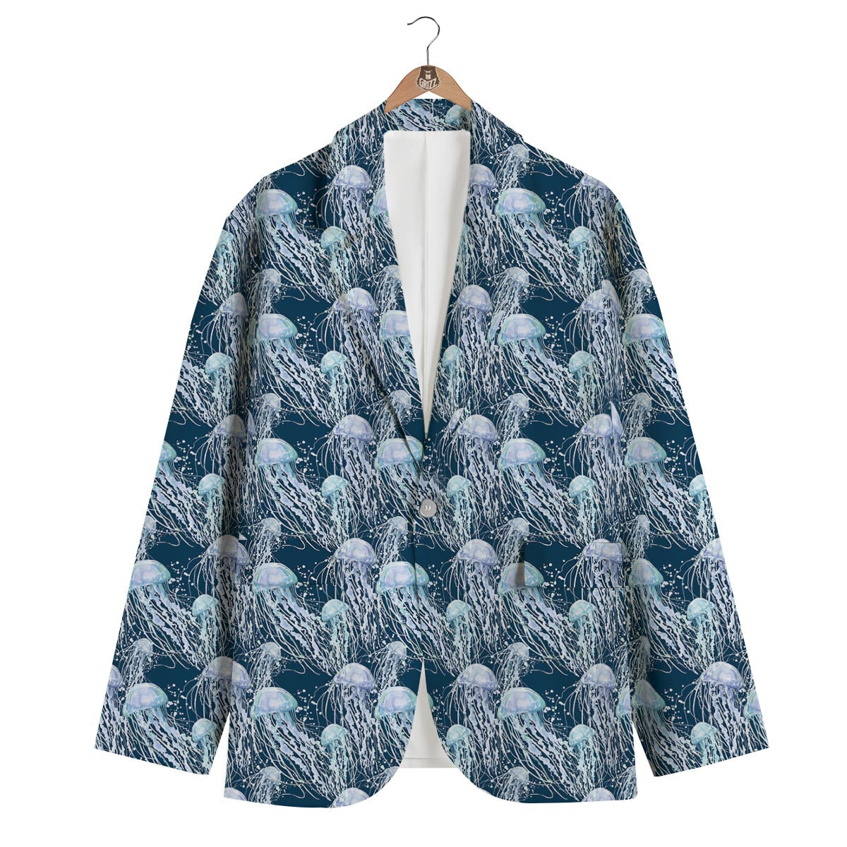 Pattern Print Jellyfish Men's Blazer-grizzshop