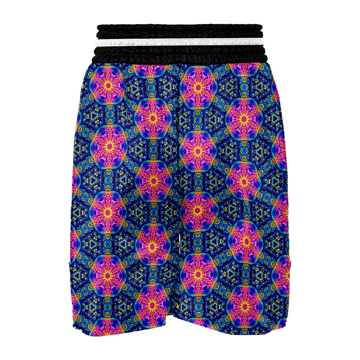 Pattern Print Kaleidoscope Boxing Shorts-grizzshop