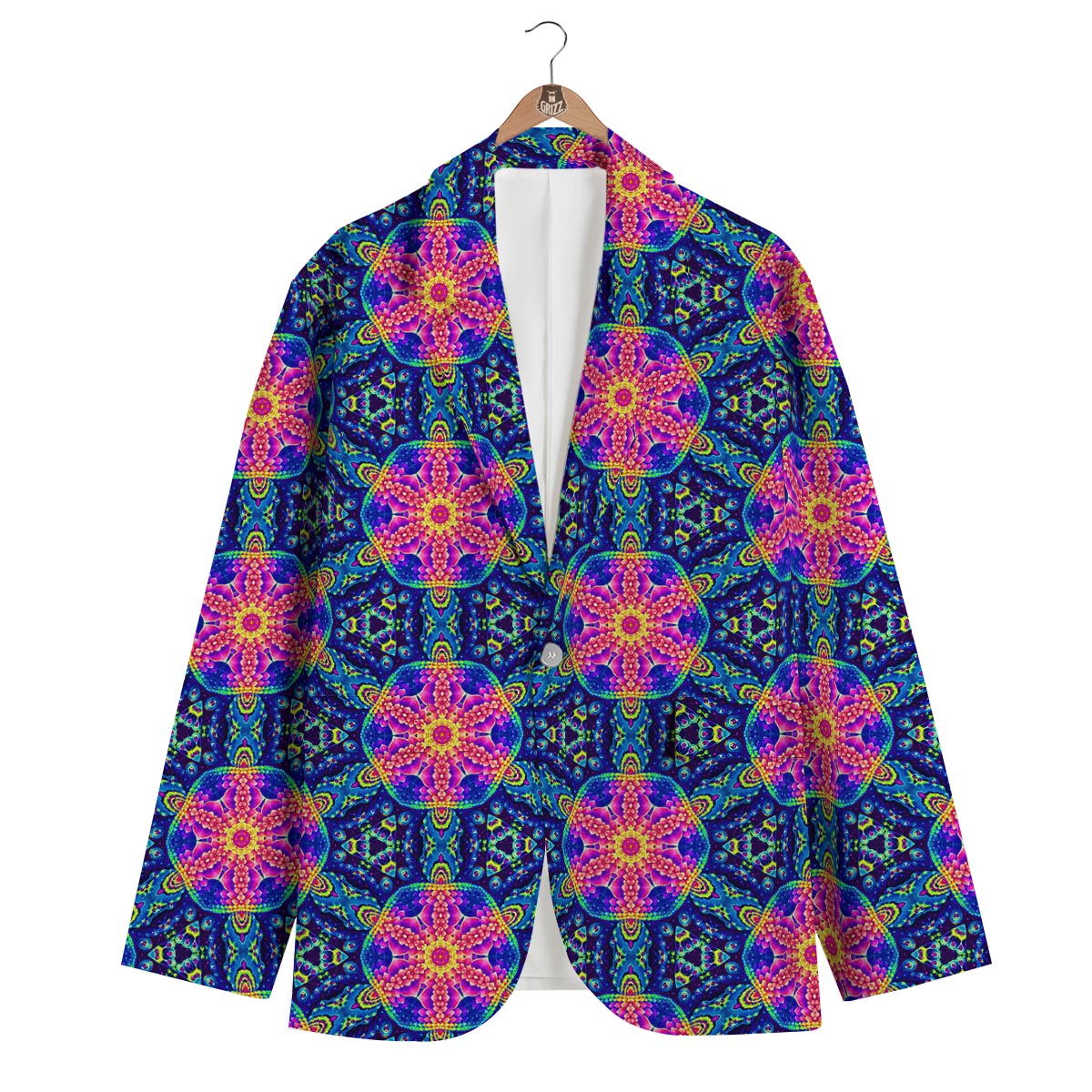 Pattern Print Kaleidoscope Men's Blazer-grizzshop