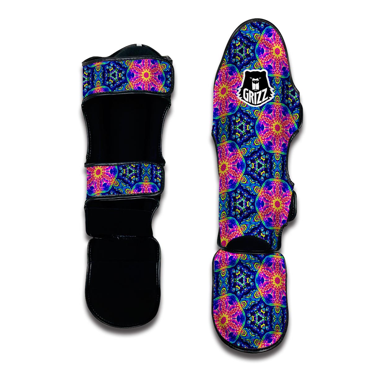 Pattern Print Kaleidoscope Muay Thai Shin Guards-grizzshop