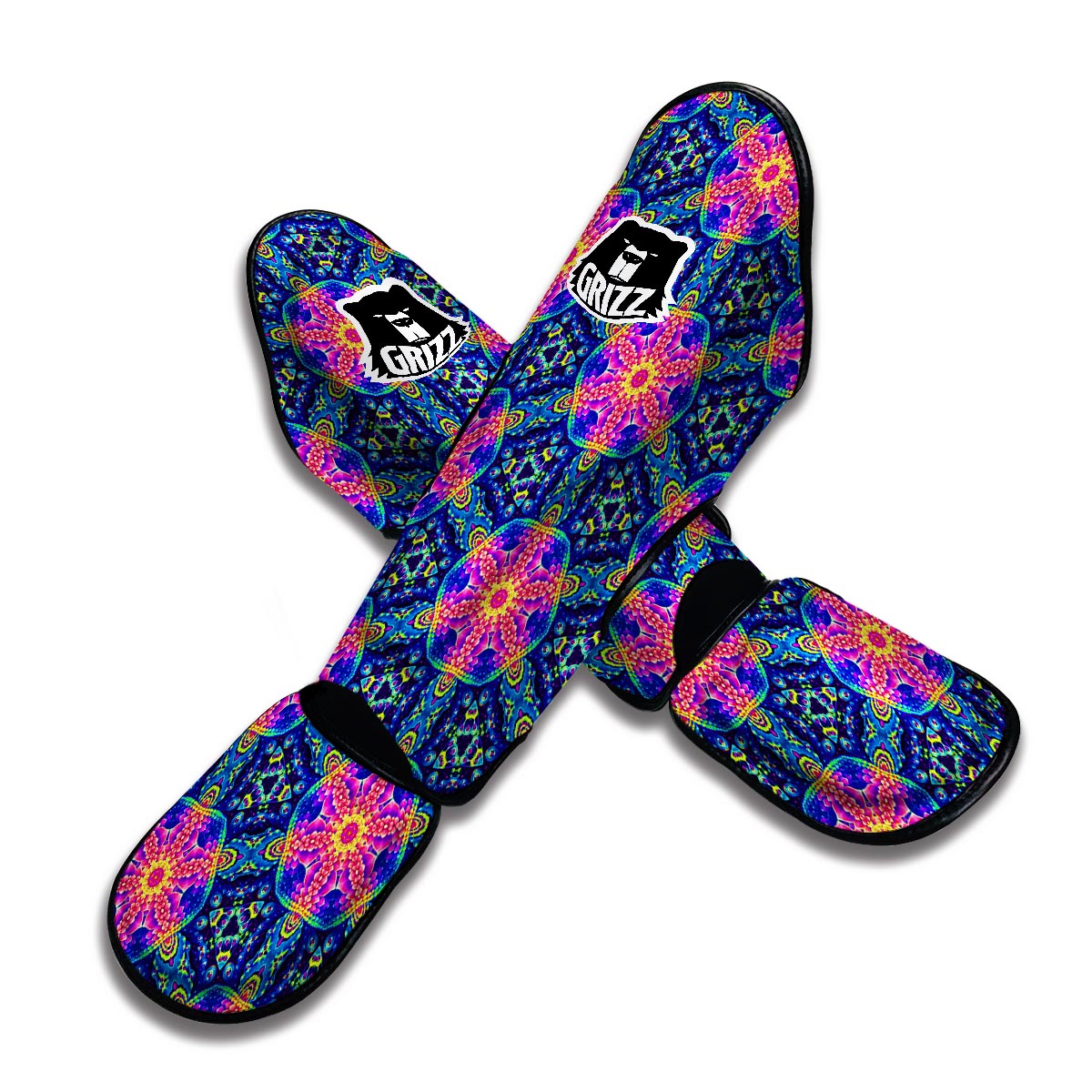 Pattern Print Kaleidoscope Muay Thai Shin Guards-grizzshop