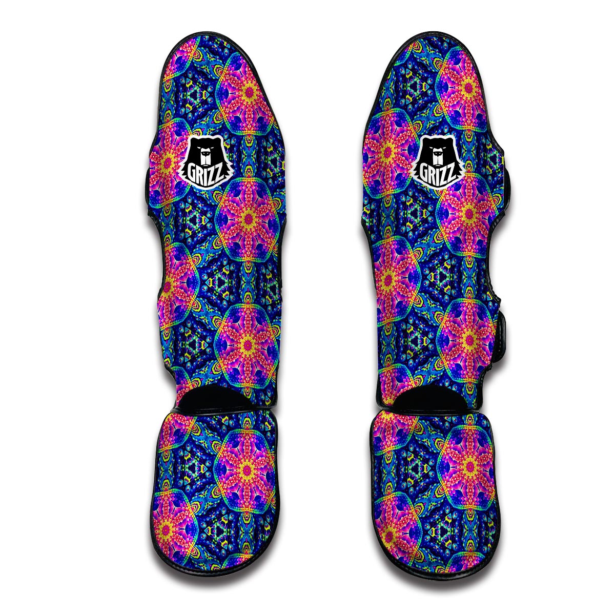 Pattern Print Kaleidoscope Muay Thai Shin Guards-grizzshop