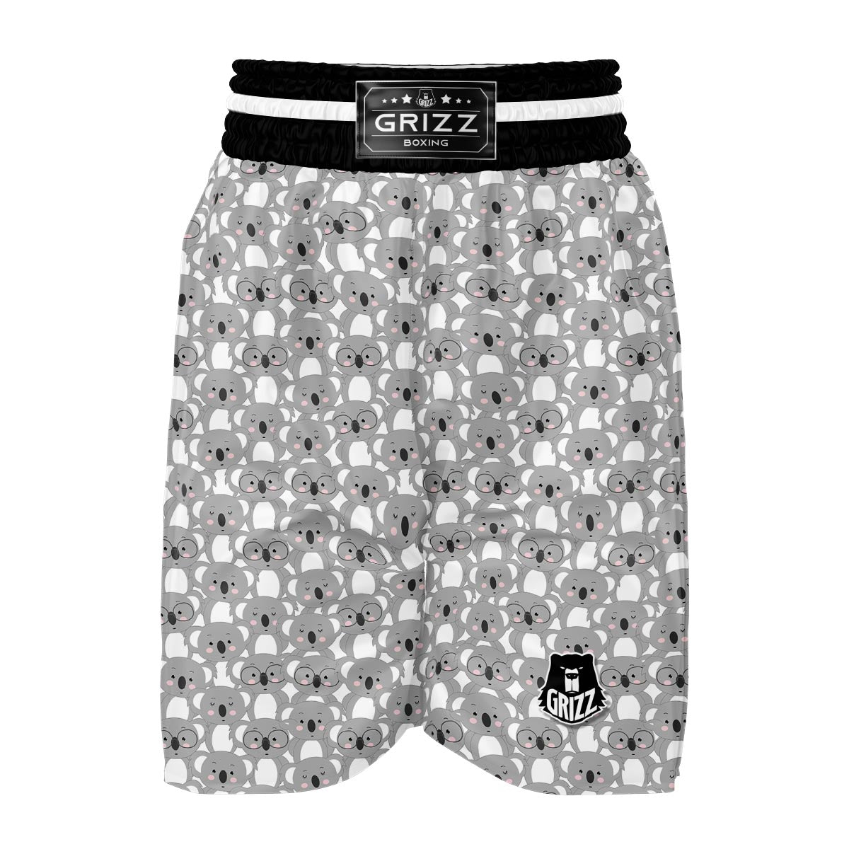 Pattern Print Koala Boxing Shorts-grizzshop