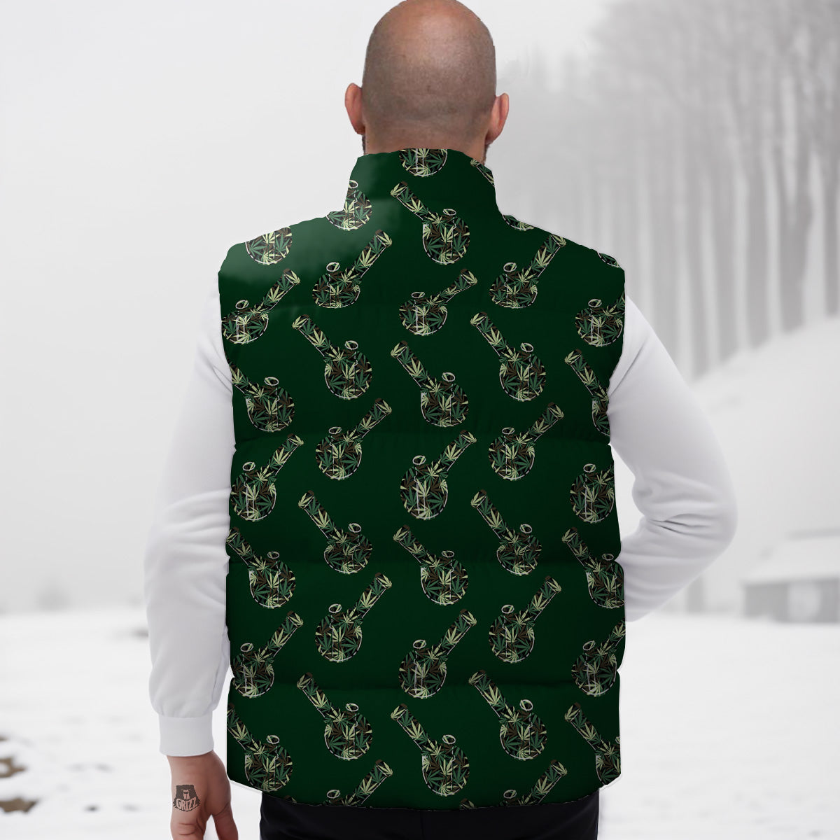 Pattern Print Koala Down Vest