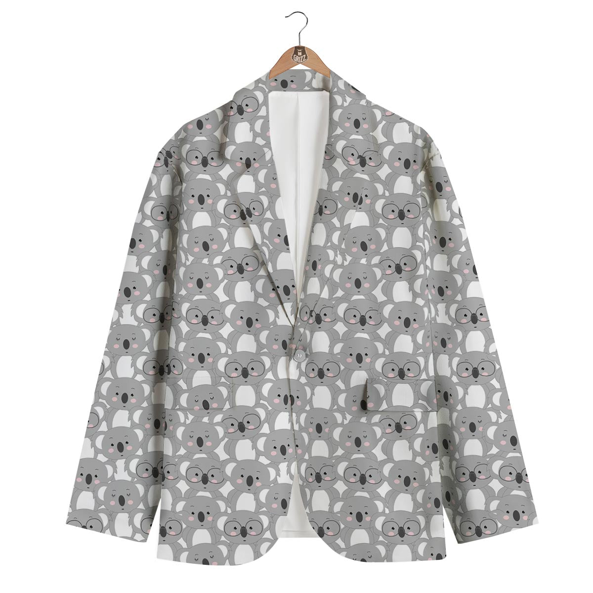 Pattern Print Koala Men's Blazer-grizzshop