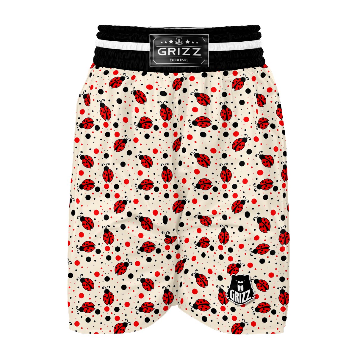 Pattern Print Ladybug Boxing Shorts-grizzshop