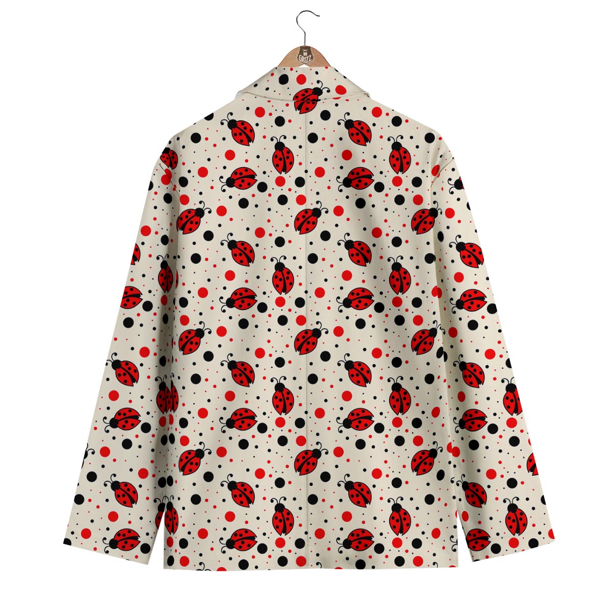 Pattern Print Ladybug Men's Blazer-grizzshop