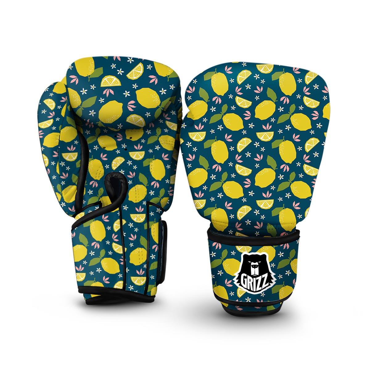 Pattern Print Lemon Boxing Gloves-grizzshop