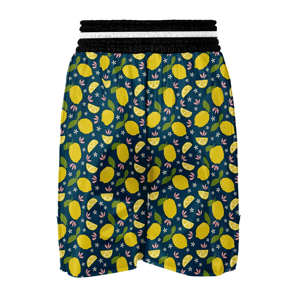 Pattern Print Lemon Boxing Shorts-grizzshop