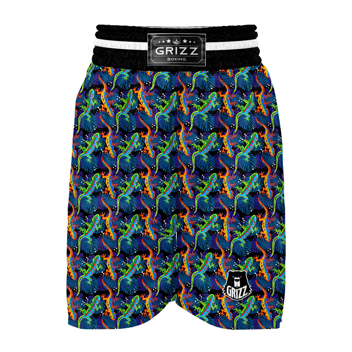 Pattern Print Lizard Boxing Shorts-grizzshop