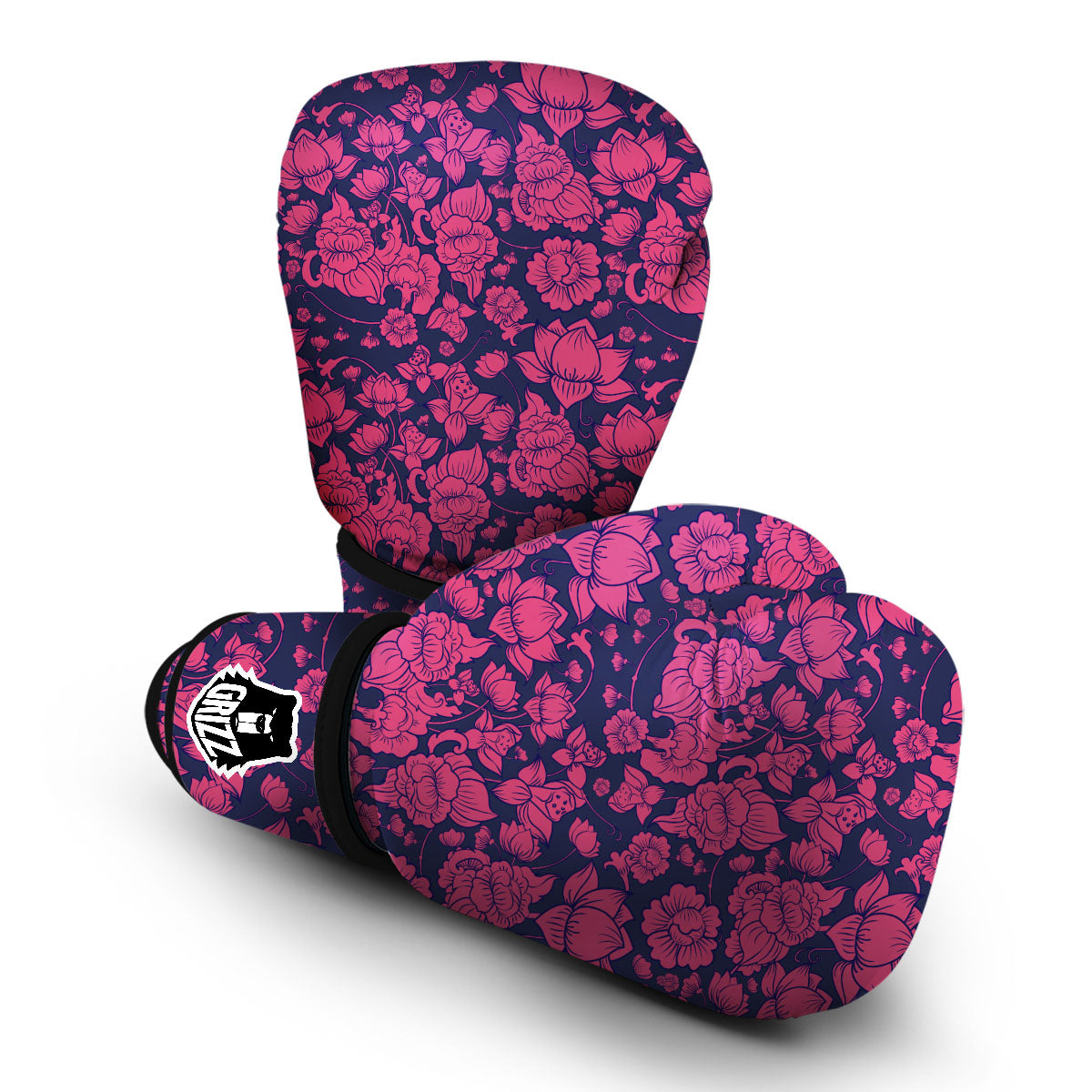 Pattern Print Lotus Boxing Gloves-grizzshop