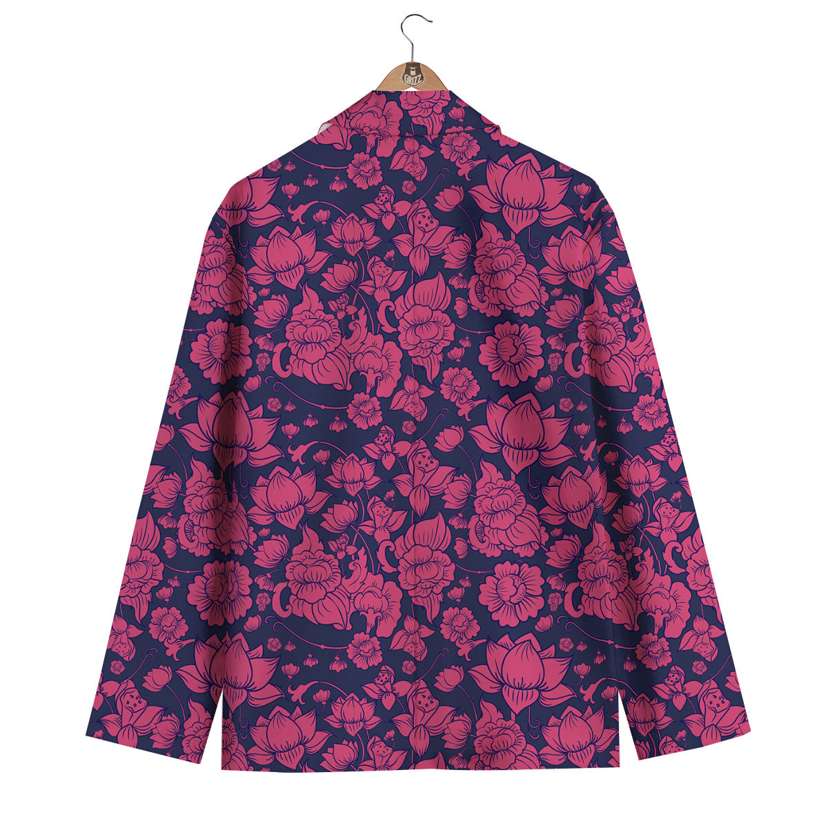 Pattern Print Lotus Men's Blazer-grizzshop