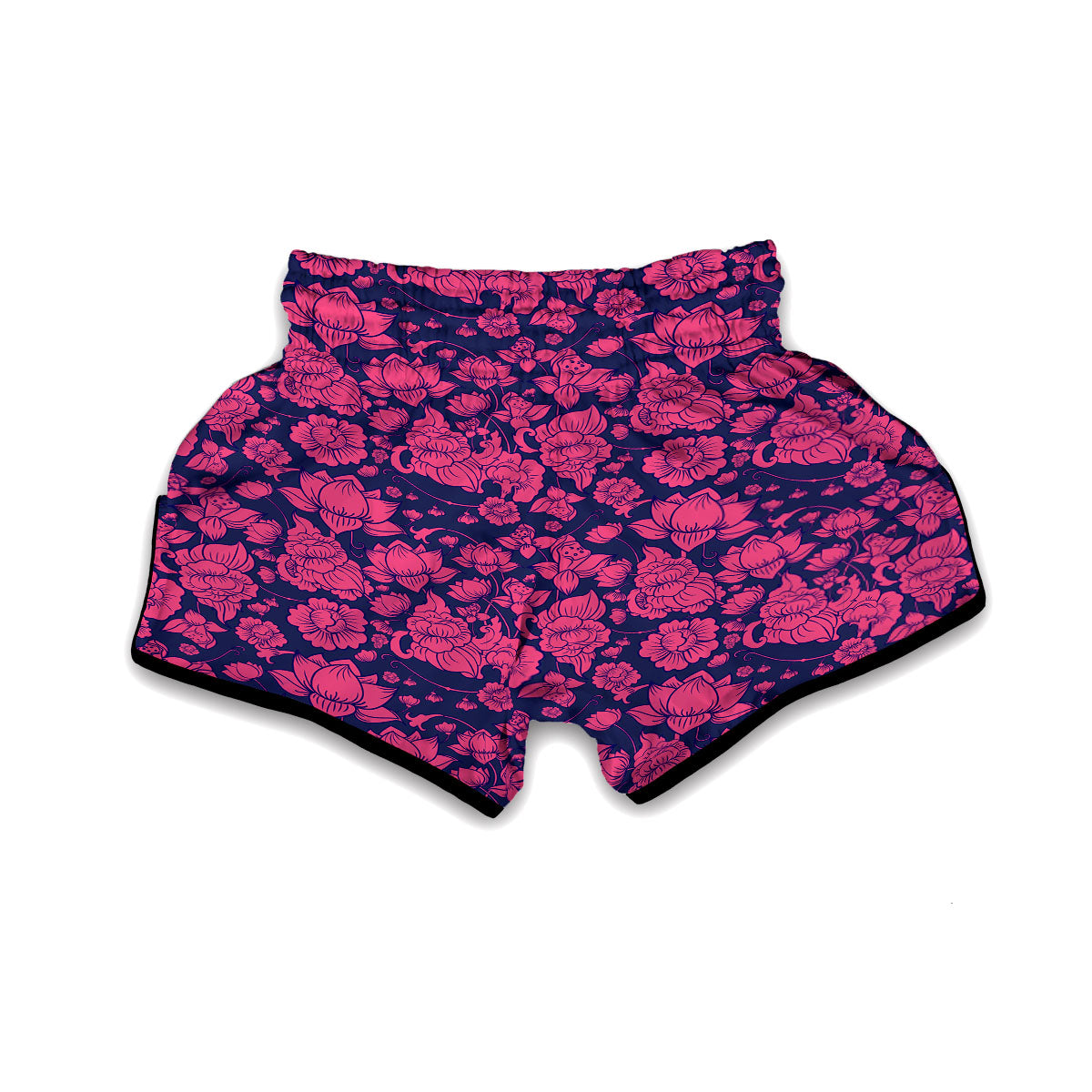Pattern Print Lotus Muay Thai Boxing Shorts-grizzshop