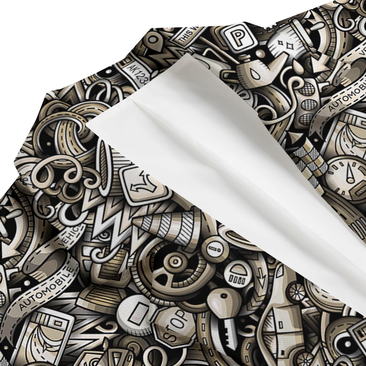 Pattern Print Mechanic Men's Blazer-grizzshop