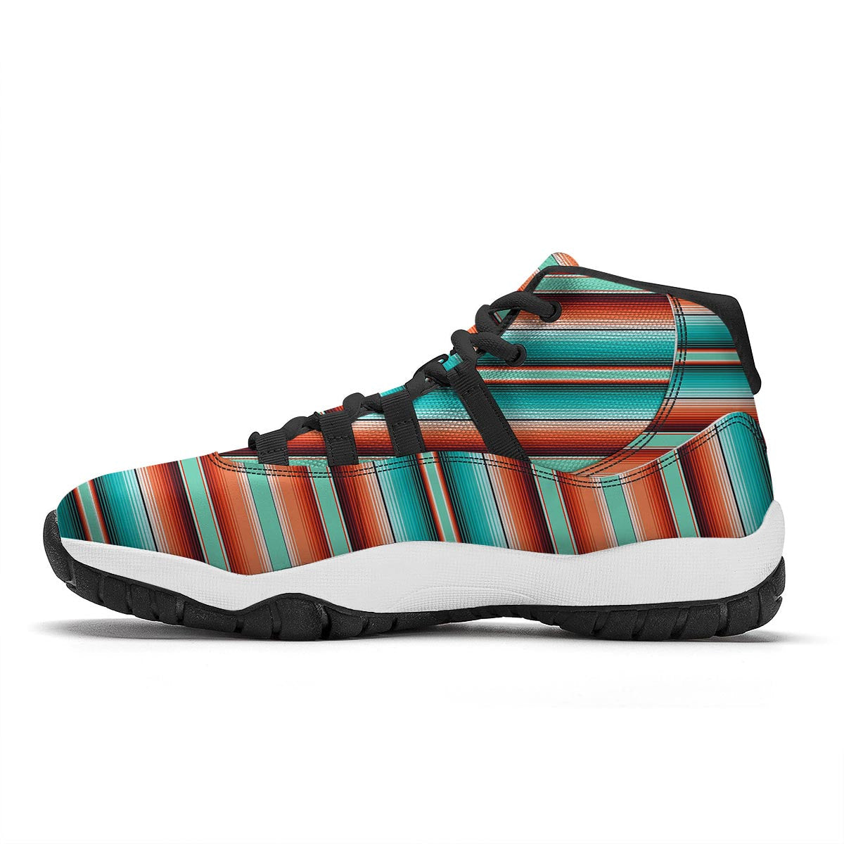 Pattern Print Mexican Blanket Baja Serape Black Bball Shoes-grizzshop