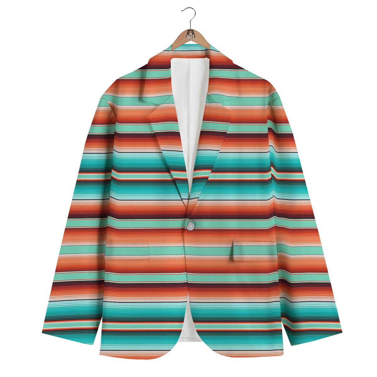 Pattern Print Mexican Blanket Baja Serape Men's Blazer-grizzshop