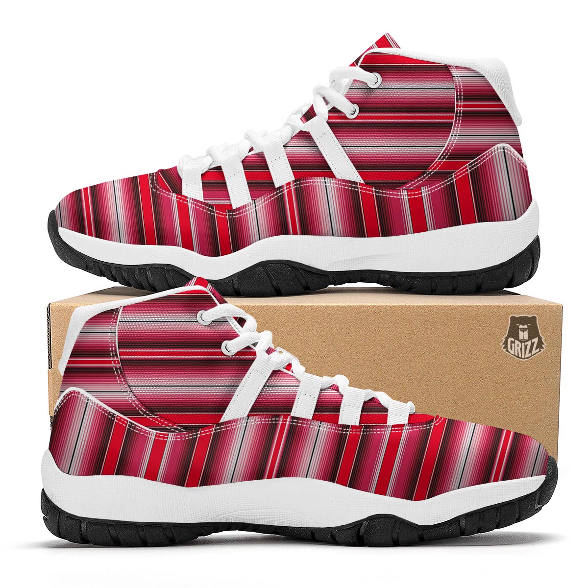 Pattern Print Mexican Serape Blanket Baja White Bball Shoes-grizzshop