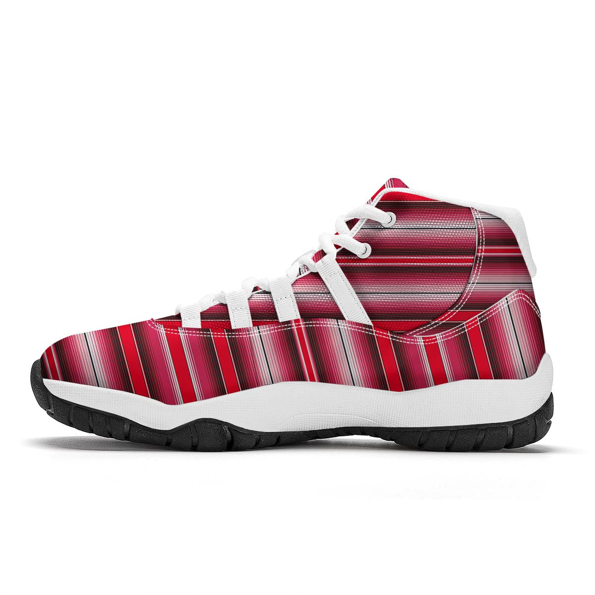Pattern Print Mexican Serape Blanket Baja White Bball Shoes-grizzshop