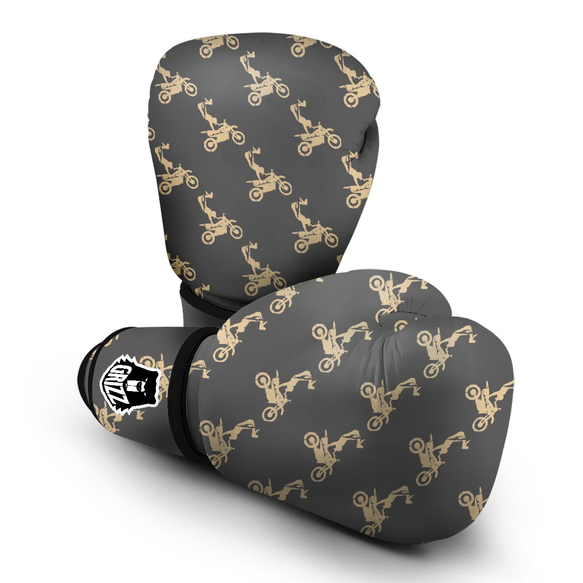 Pattern Print Motocross Boxing Gloves-grizzshop