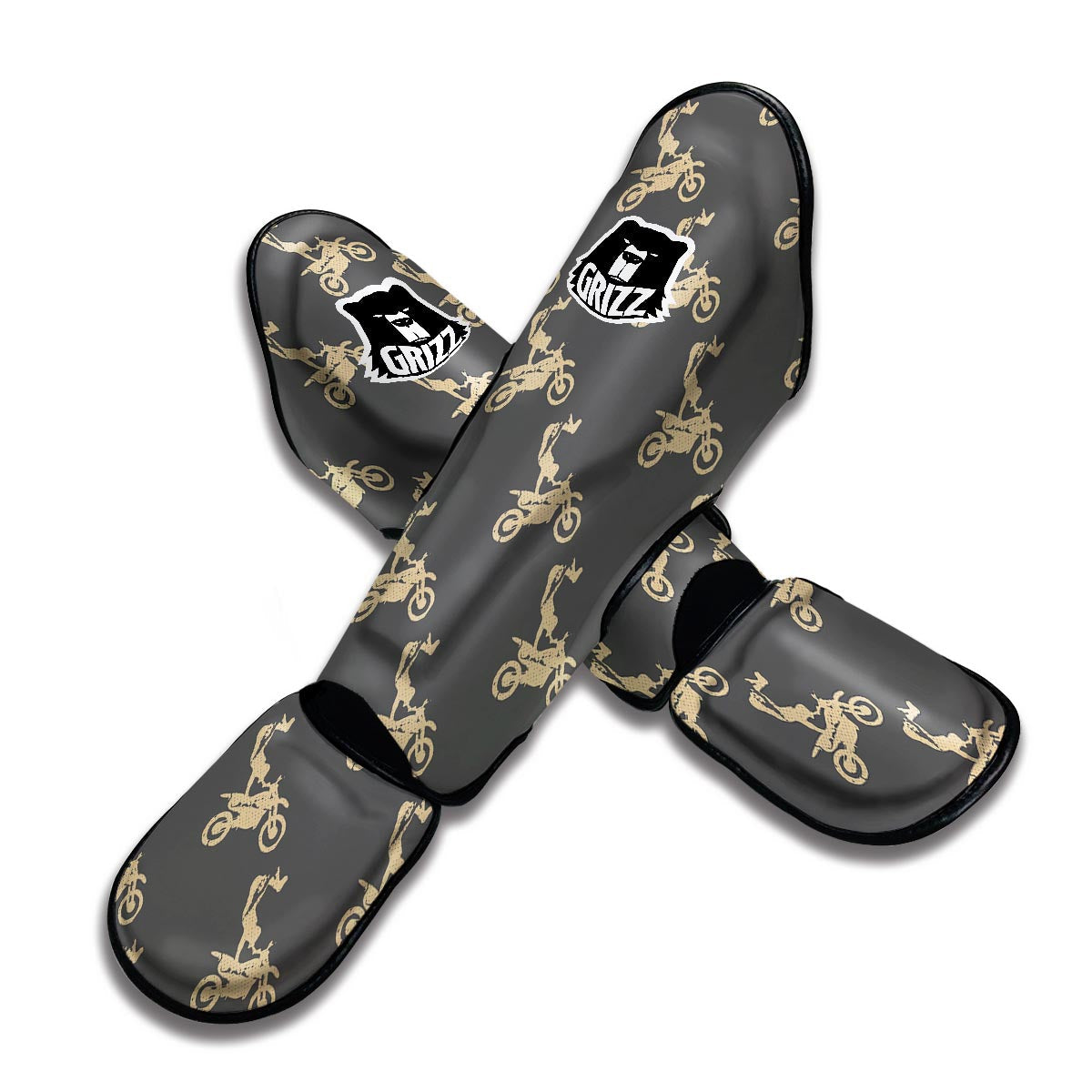 Pattern Print Motocross Muay Thai Shin Guards-grizzshop