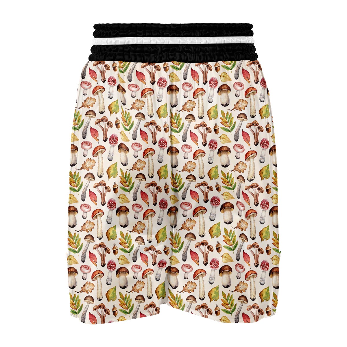 Pattern Print Mushroom Boxing Shorts-grizzshop