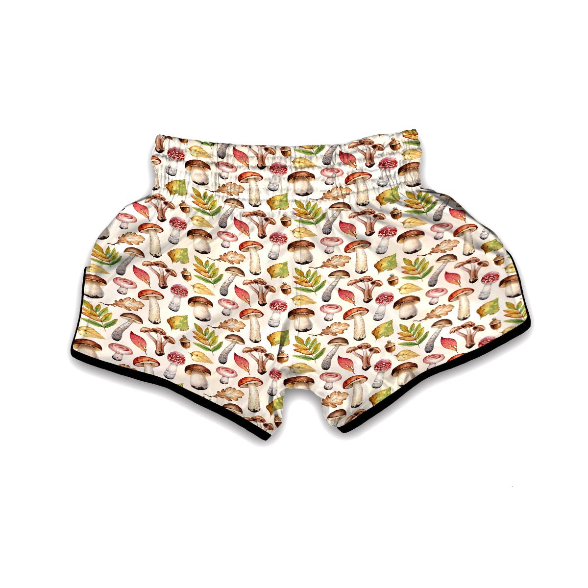 Pattern Print Mushroom Muay Thai Boxing Shorts-grizzshop