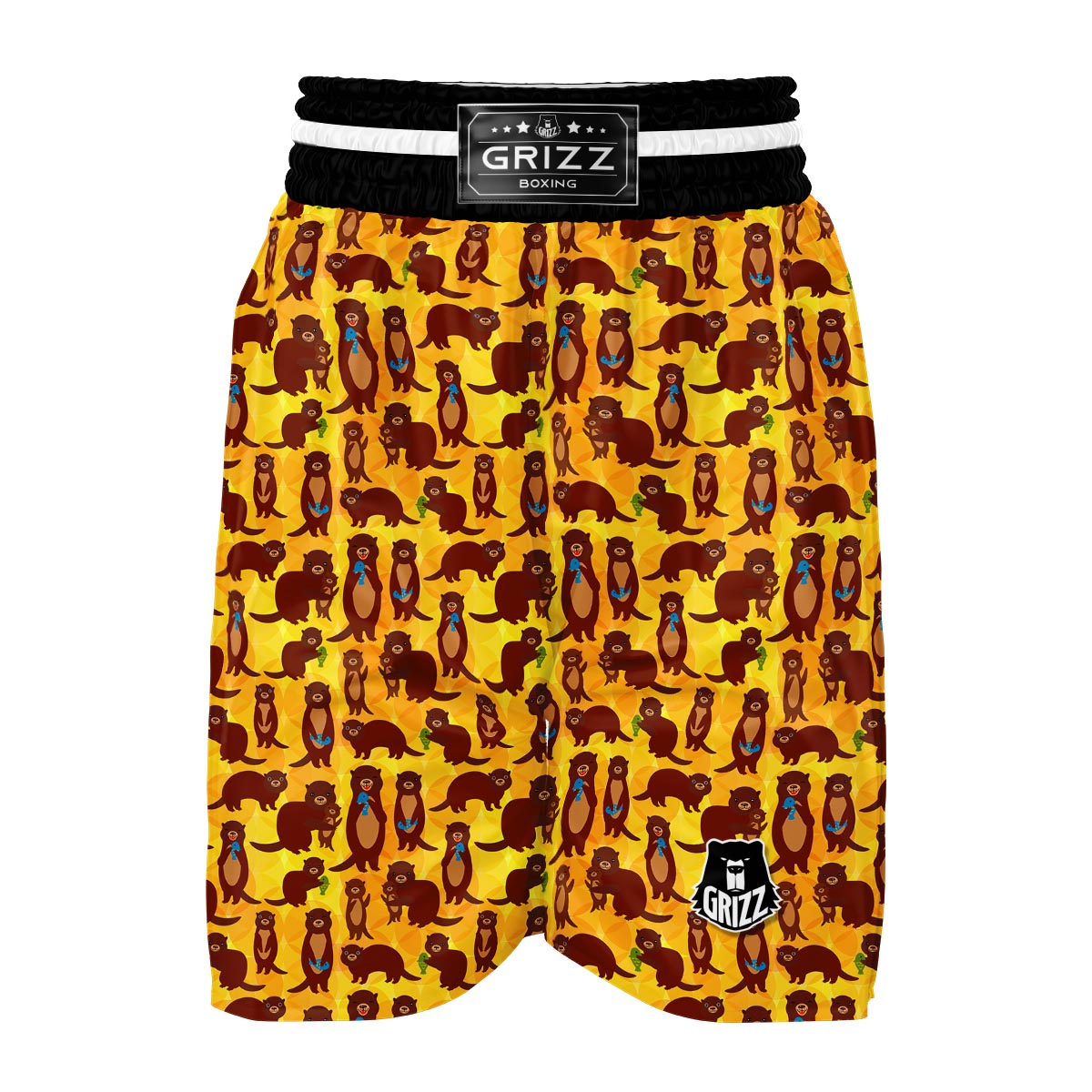 Pattern Print Otter Boxing Shorts-grizzshop