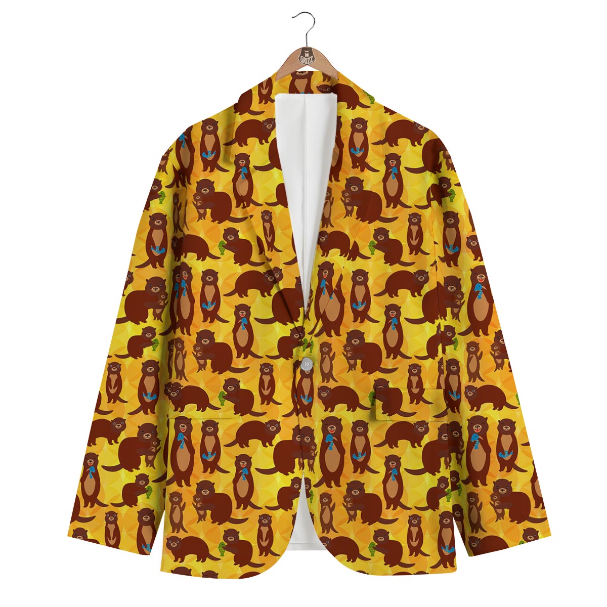Pattern Print Otter Men's Blazer-grizzshop