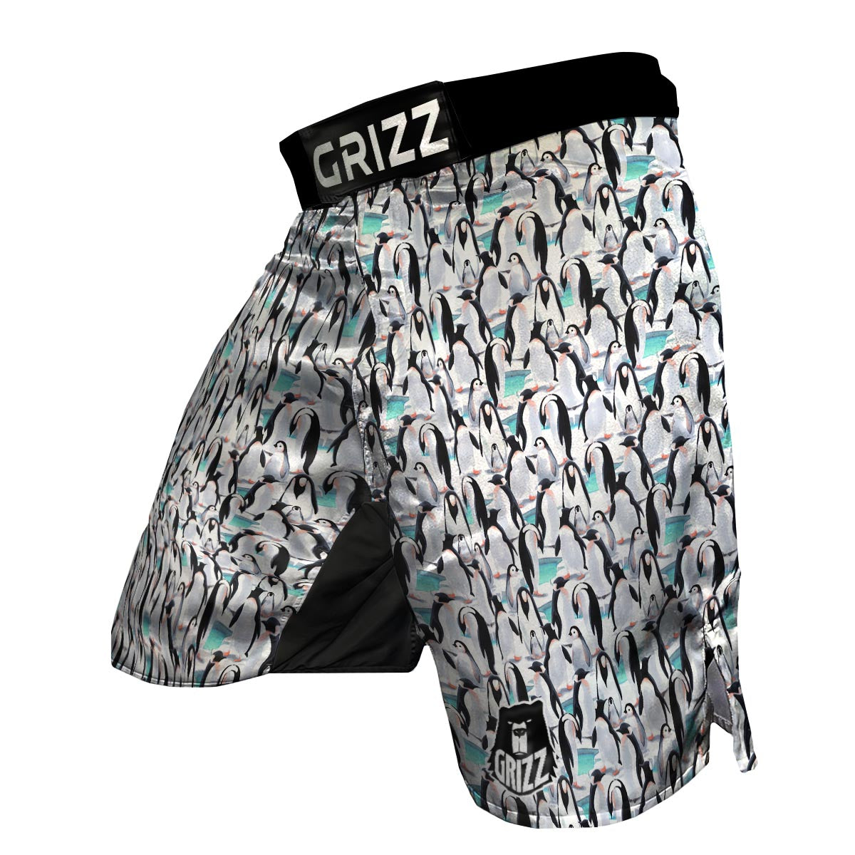 Pattern Print Penguin MMA Shorts-grizzshop
