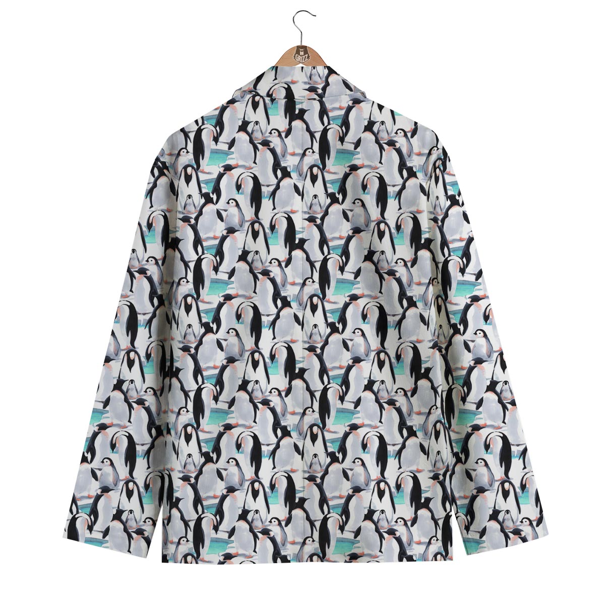 Pattern Print Penguin Men's Blazer-grizzshop