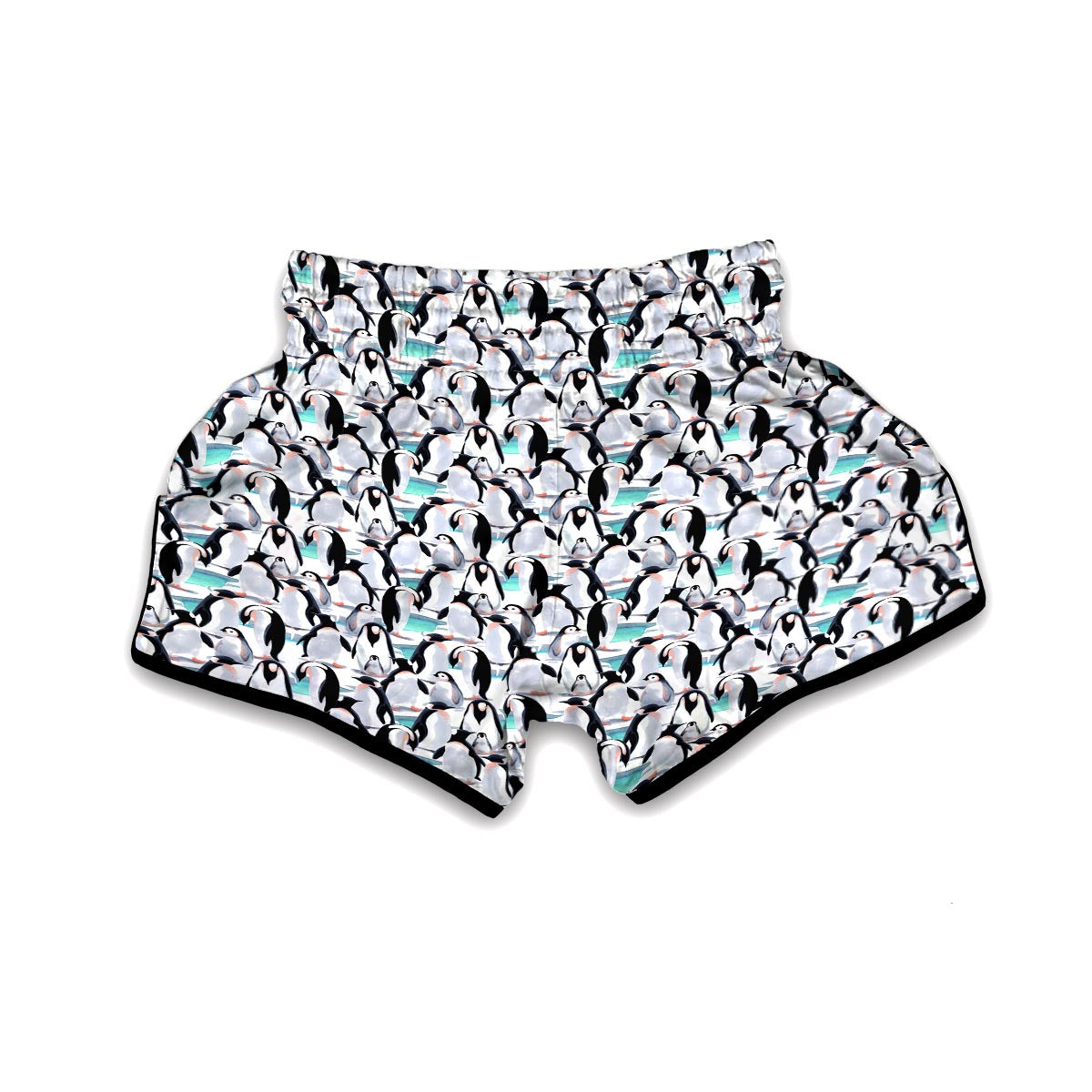 Pattern Print Penguin Muay Thai Boxing Shorts-grizzshop