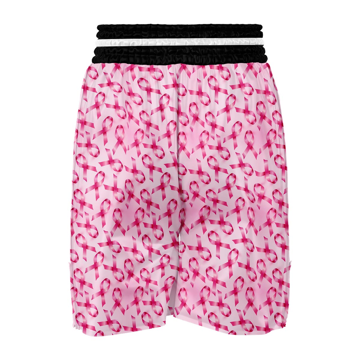 Pattern Print Pink Ribbon Breast Cancer Awareness Boxing Shorts-grizzshop