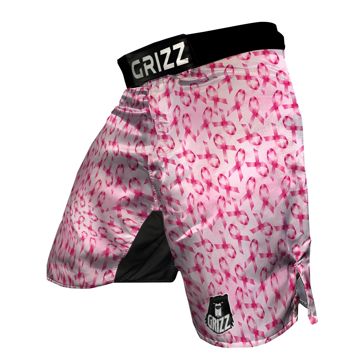 Pattern Print Pink Ribbon Breast Cancer Awareness MMA Shorts-grizzshop