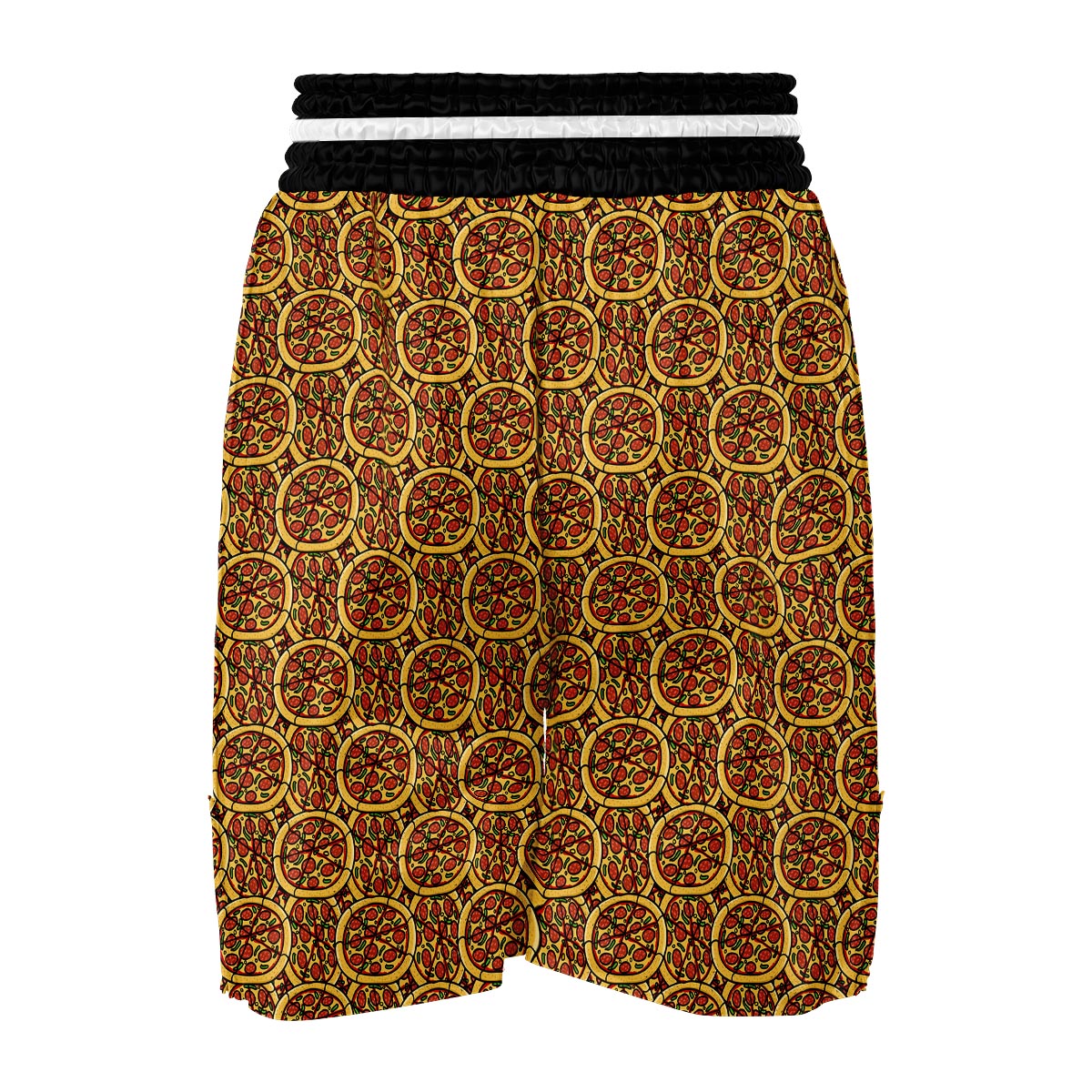 Pattern Print Pizza Boxing Shorts-grizzshop