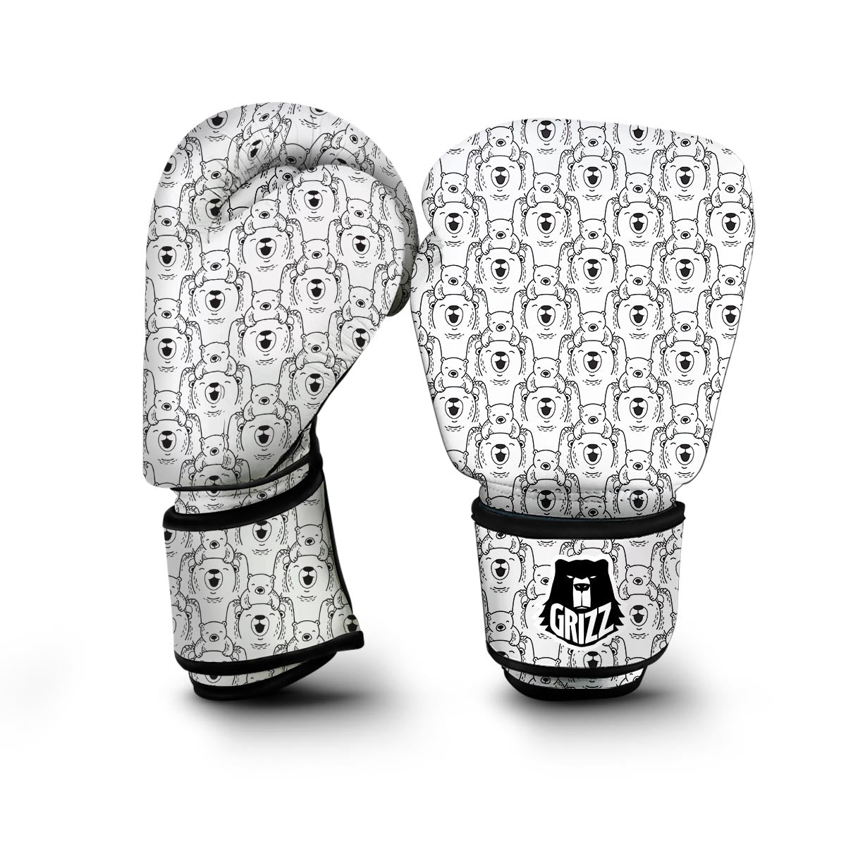 Pattern Print Polar Bear Boxing Gloves-grizzshop