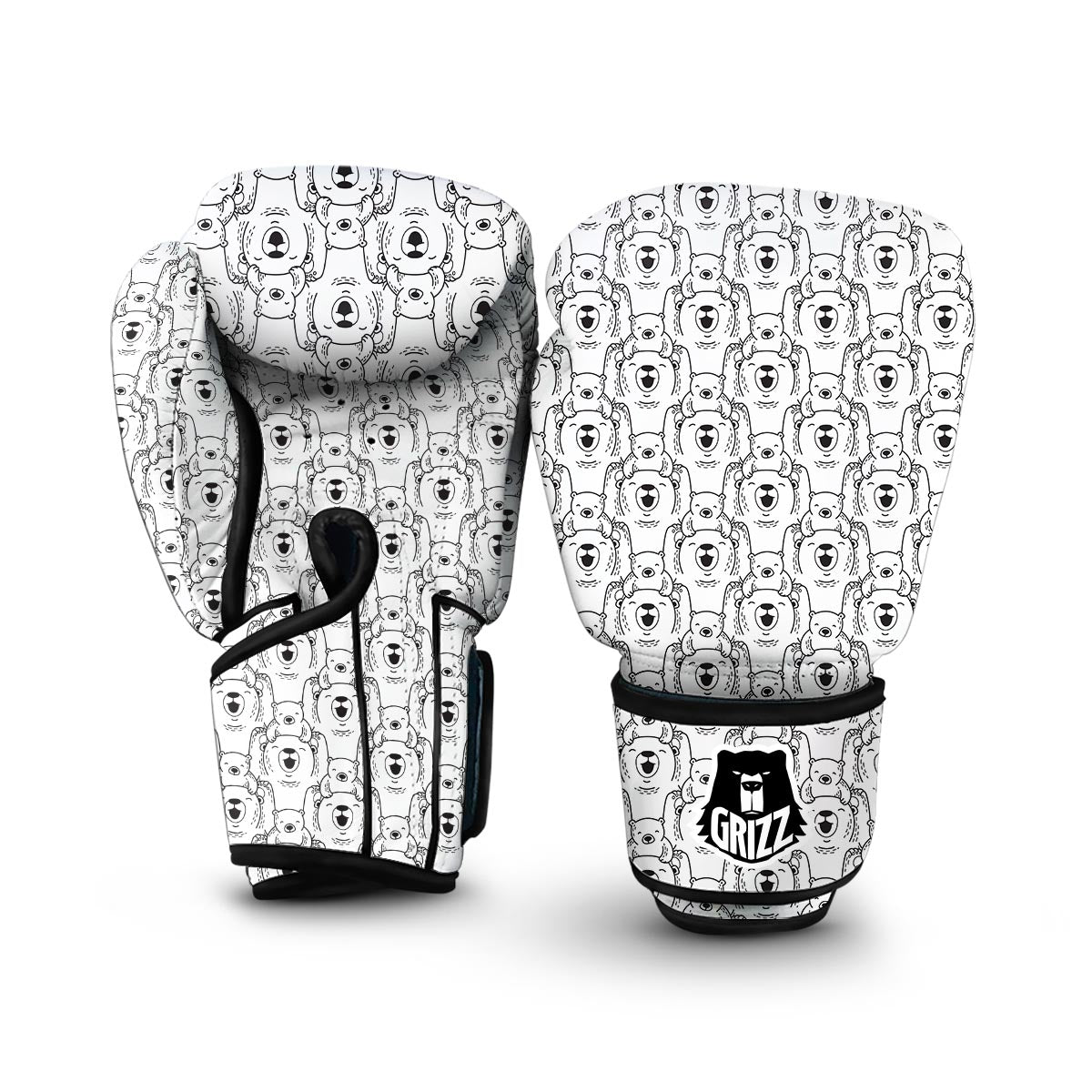 Pattern Print Polar Bear Boxing Gloves-grizzshop
