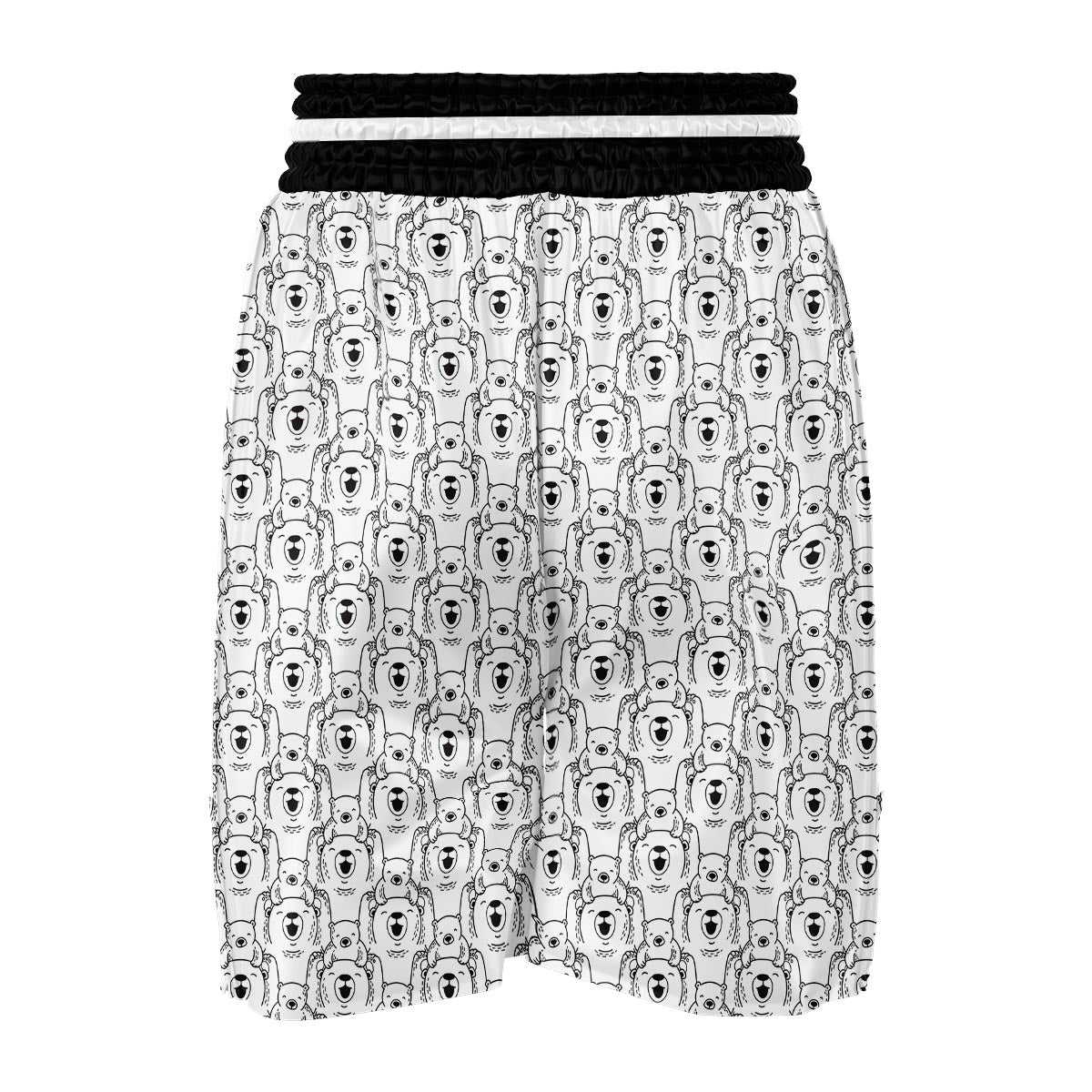 Pattern Print Polar Bear Boxing Shorts-grizzshop