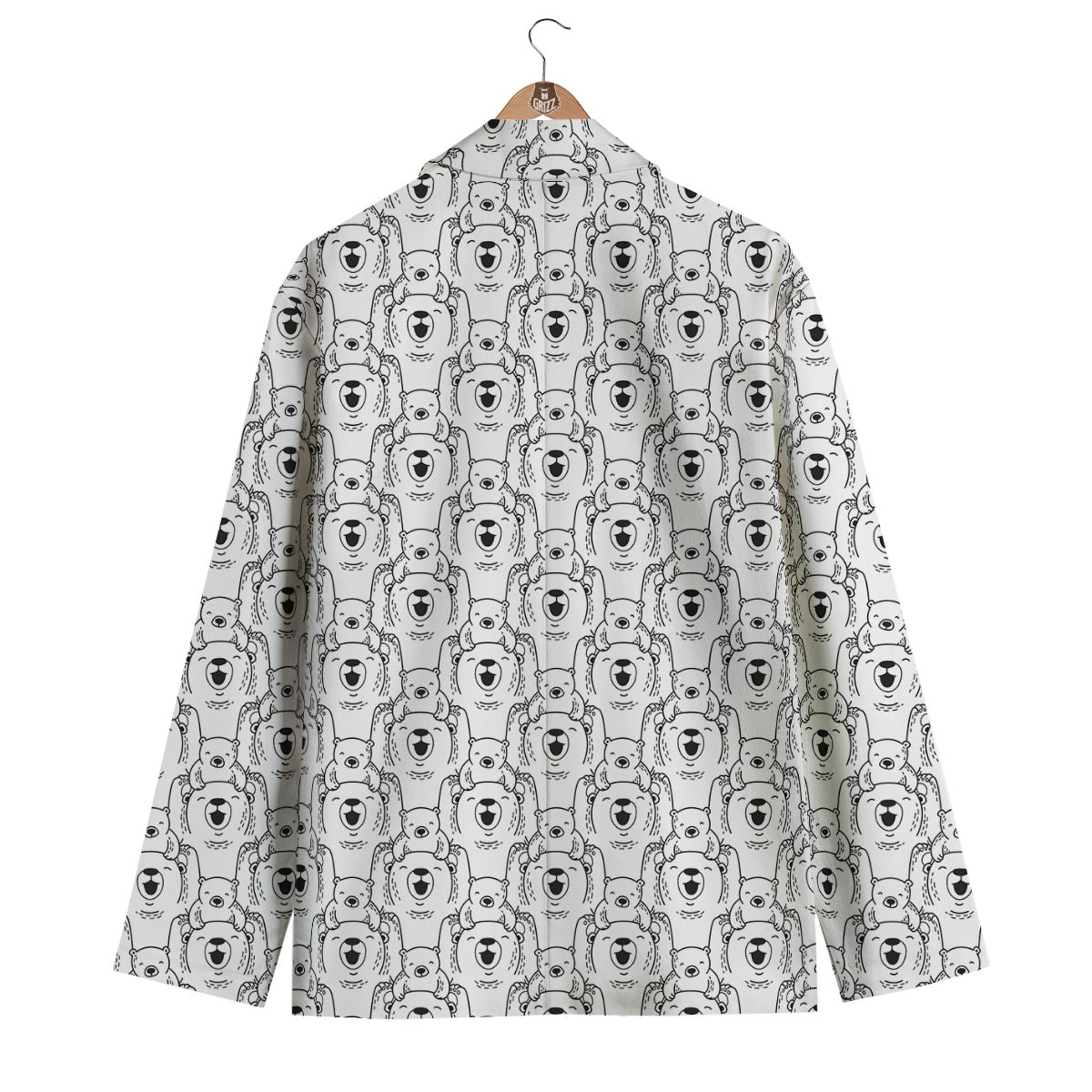 Pattern Print Polar Bear Men's Blazer-grizzshop