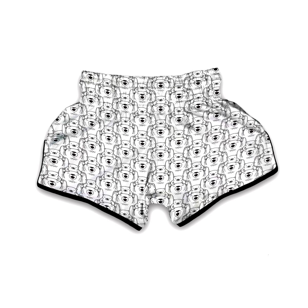 Pattern Print Polar Bear Muay Thai Boxing Shorts-grizzshop