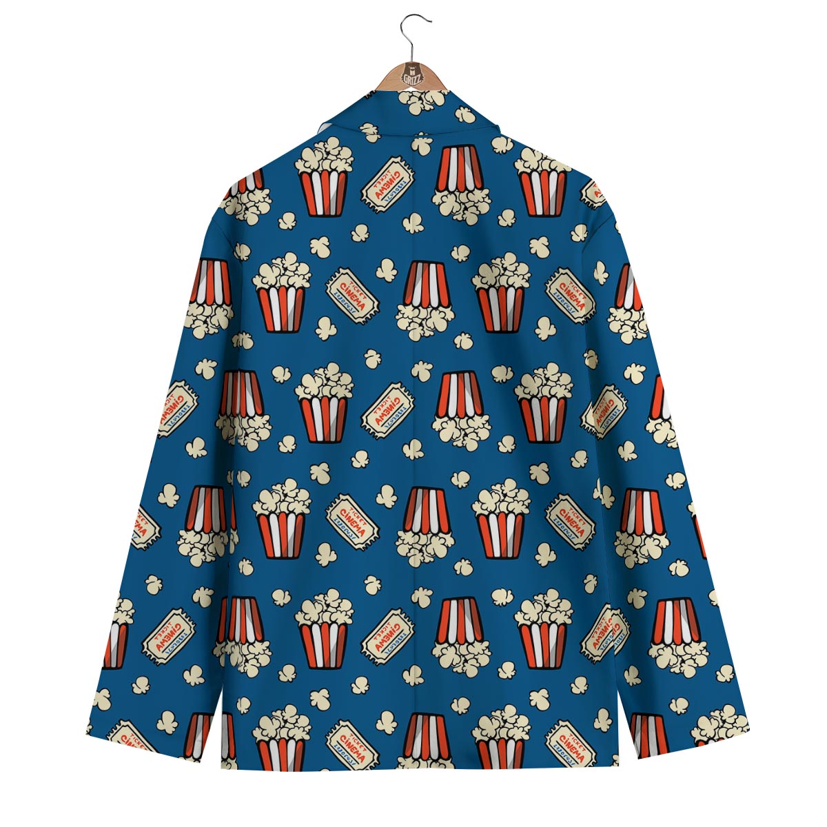 Pattern Print Popcorn Men's Blazer-grizzshop