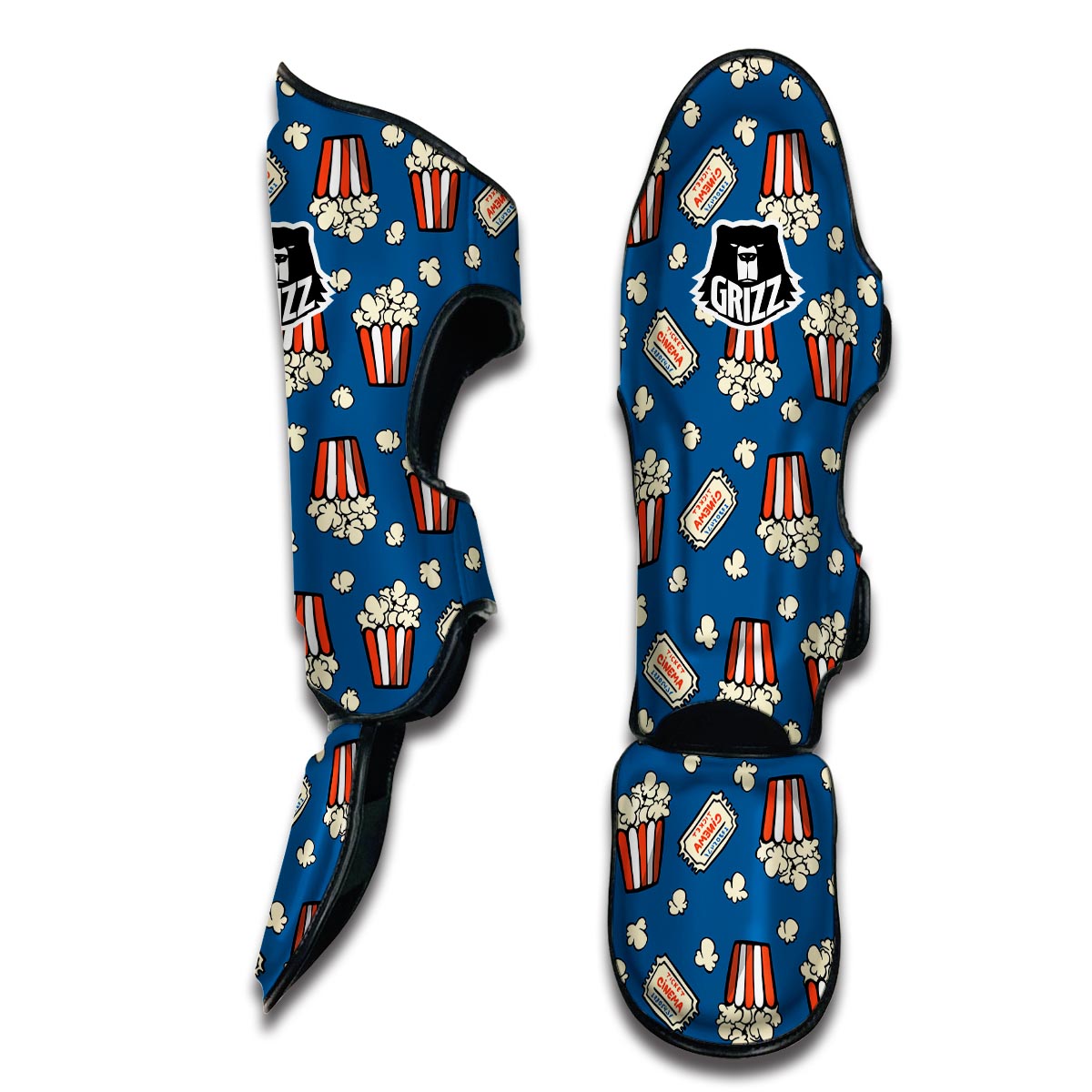 Pattern Print Popcorn Muay Thai Shin Guards-grizzshop