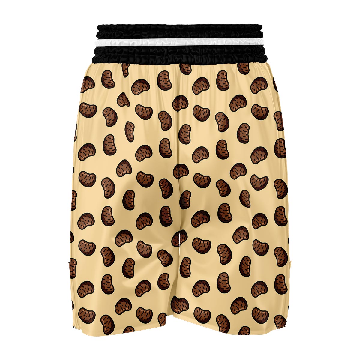 Pattern Print Potato Boxing Shorts-grizzshop