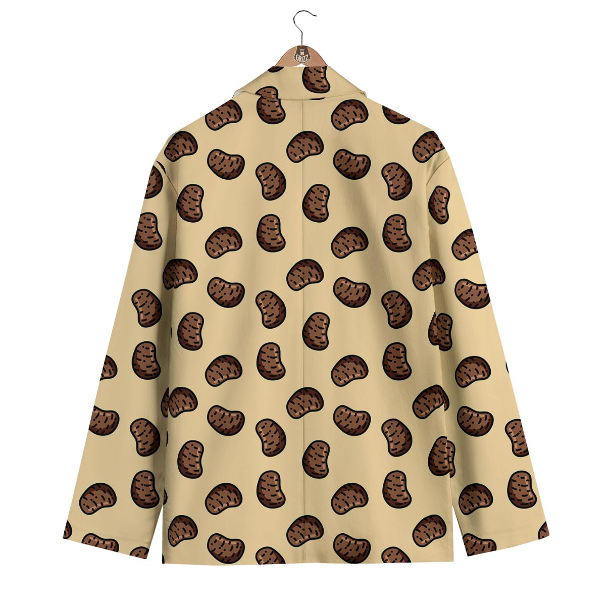 Pattern Print Potato Men's Blazer-grizzshop