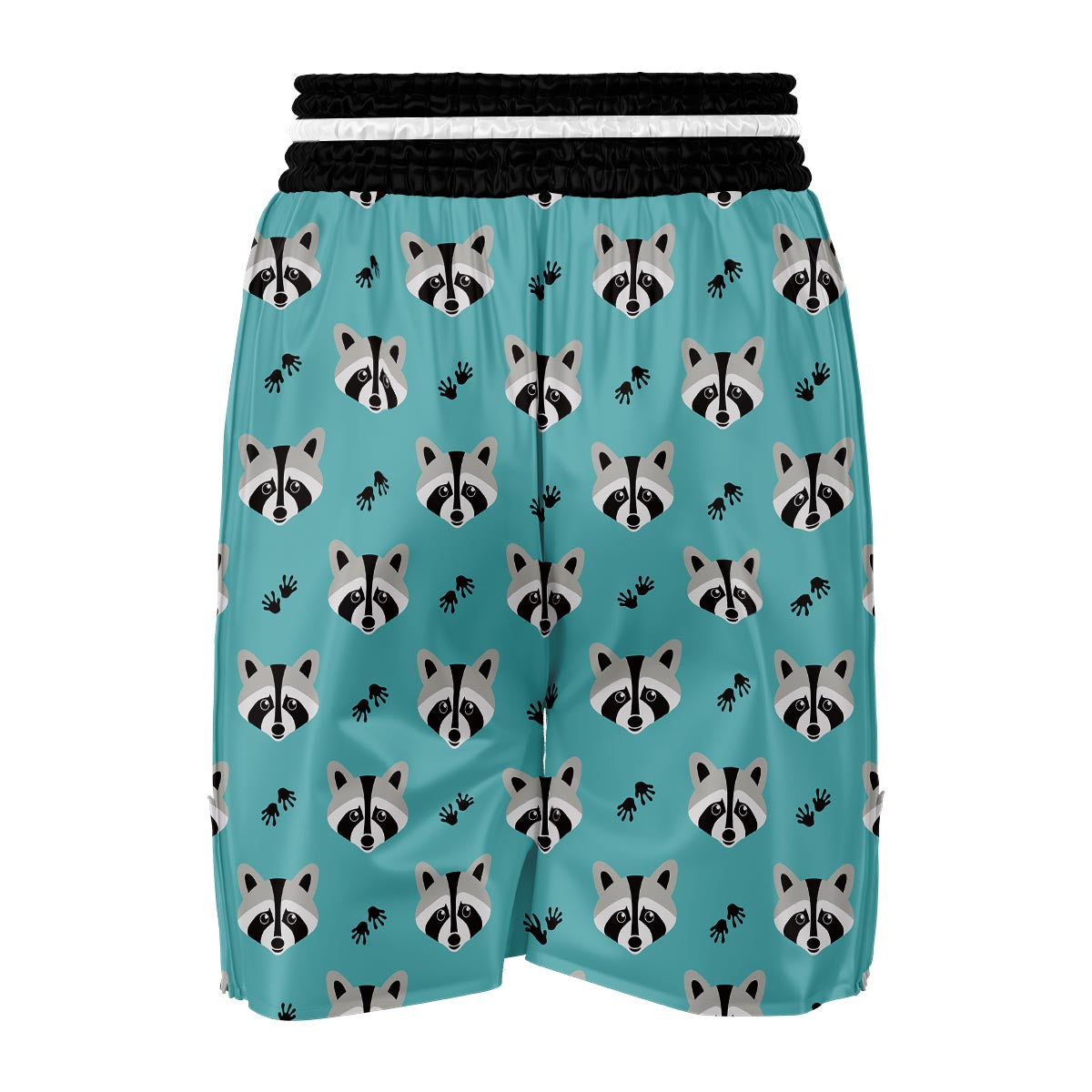 Pattern Print Raccoon Boxing Shorts-grizzshop