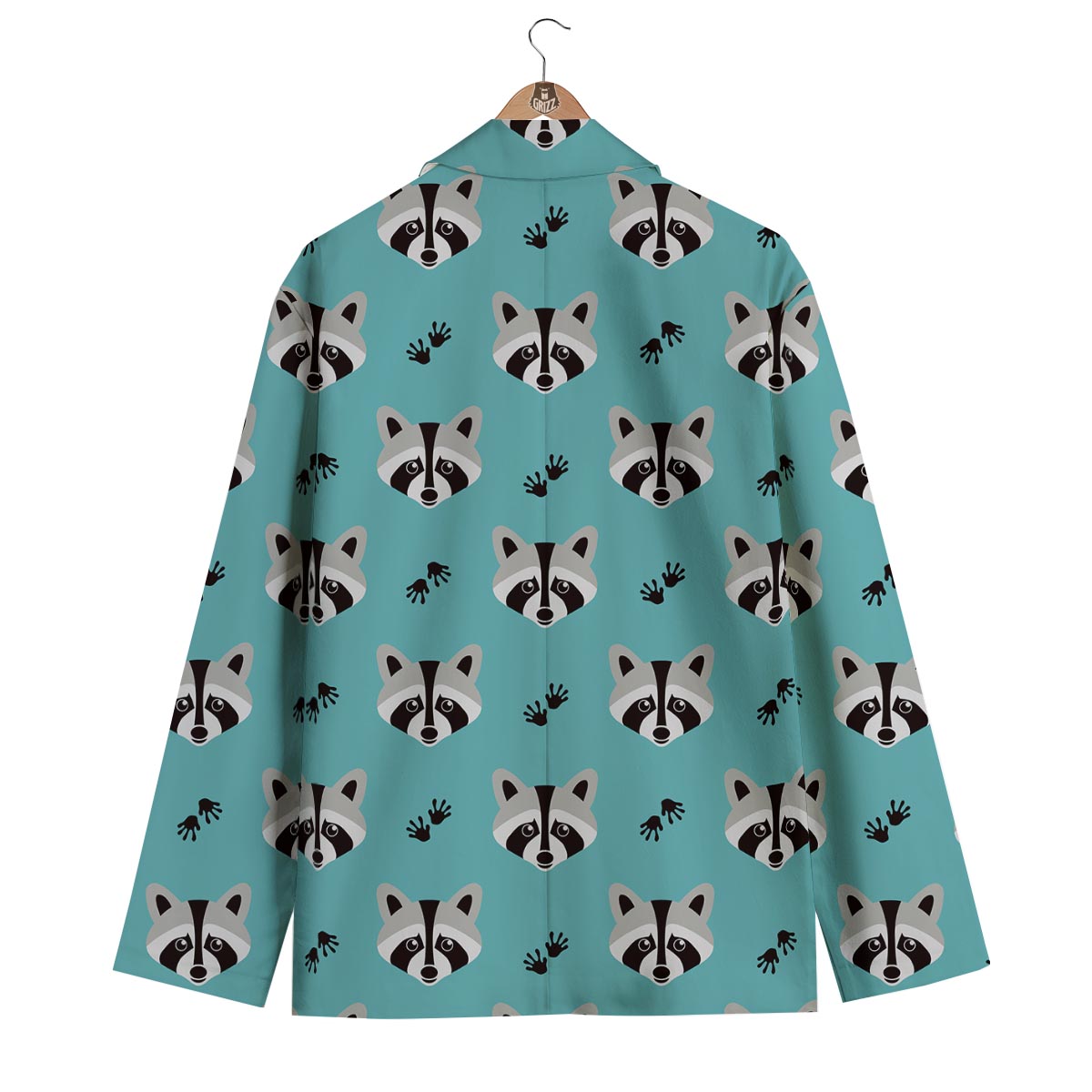 Pattern Print Raccoon Men's Blazer-grizzshop